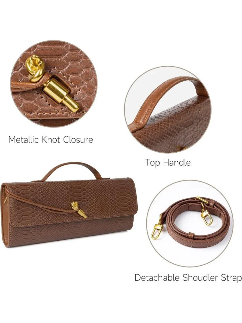 Women Syrup Brown Leather Suede Woven Clutch Purse For Evening Crossbody Bag